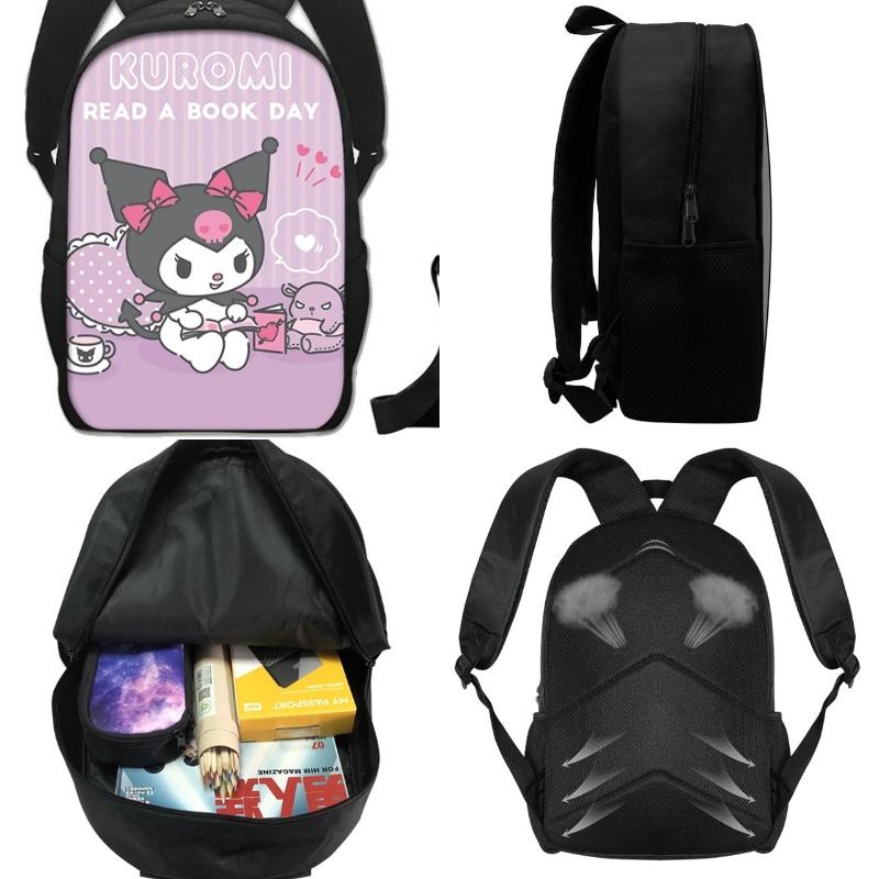 Kuromi Student Backpack Set With Pen Case And Shoulder Bag