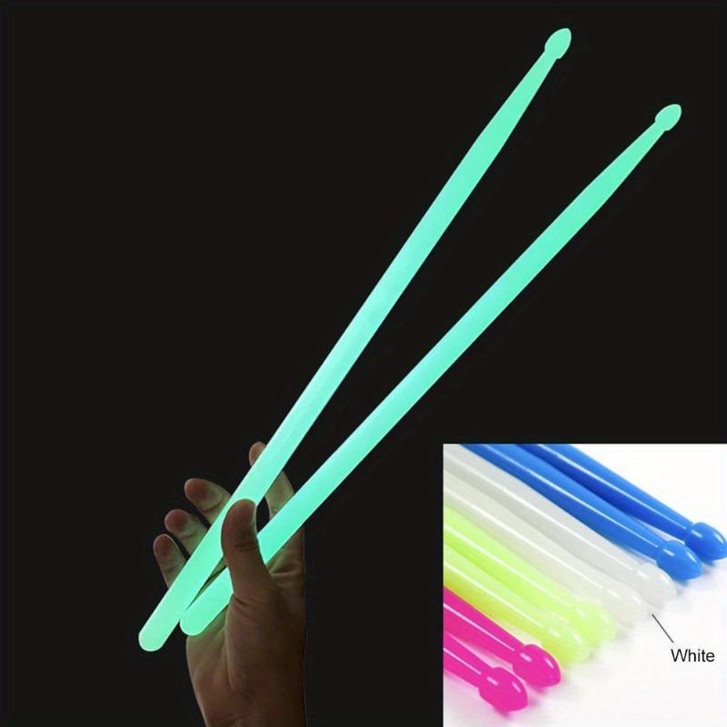 1 Pair 5A Luminous Drum Stick Jazz Drum Mallets Stage Colorful Nylon Luminous Drumsticks Beginner Drummers Gift