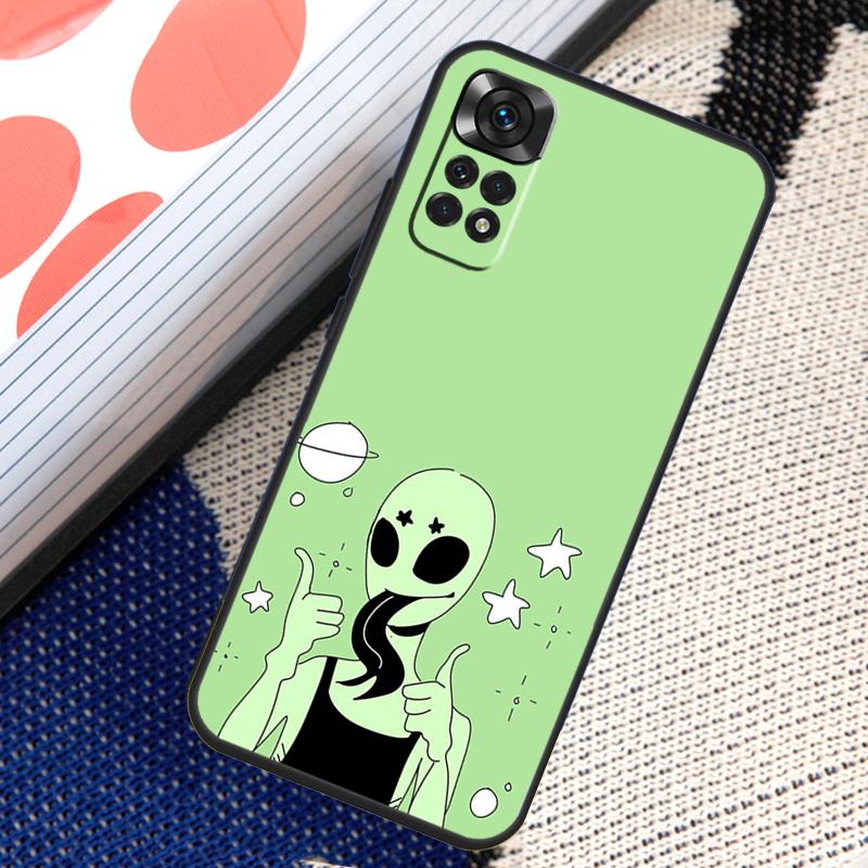 Эстетичный милый мультяшный чехол с инопланетянином для Xiaomi Redmi Note 8 9 10 11 12 Pro 8T 9S 10S 11S Redmi 12C 9C 9T 10A 10C Redmi Note 9 Pro