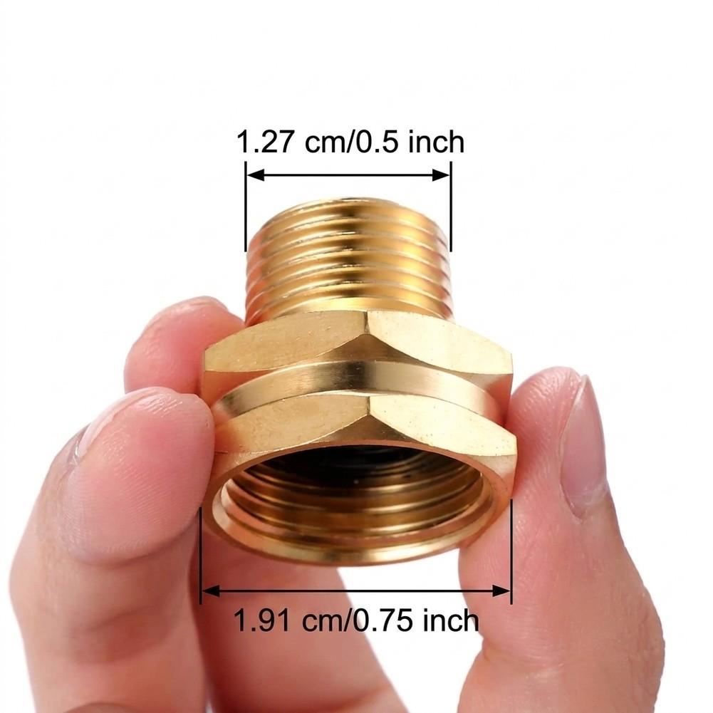 Brass Garden Hose Adapter 3/4 GHT Female To 1/2 NPT Male Connector Leak Proof Fitting For Garden Irrigation Pipe Adapter
