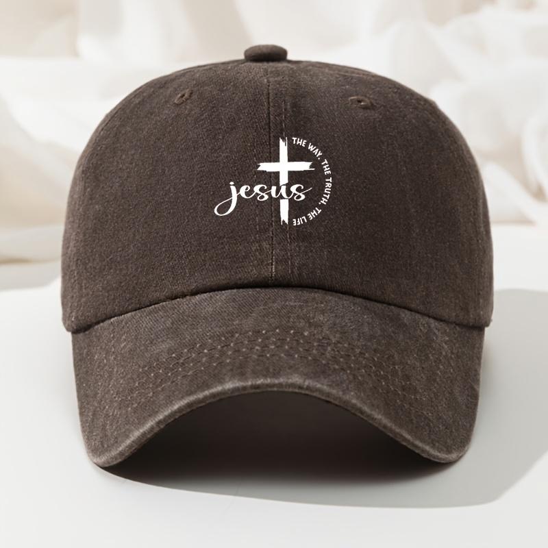 Fashionable Cross Print Baseball Cap Retro Washed Duck Cap High Quality Versatile Casual Fishing Hat