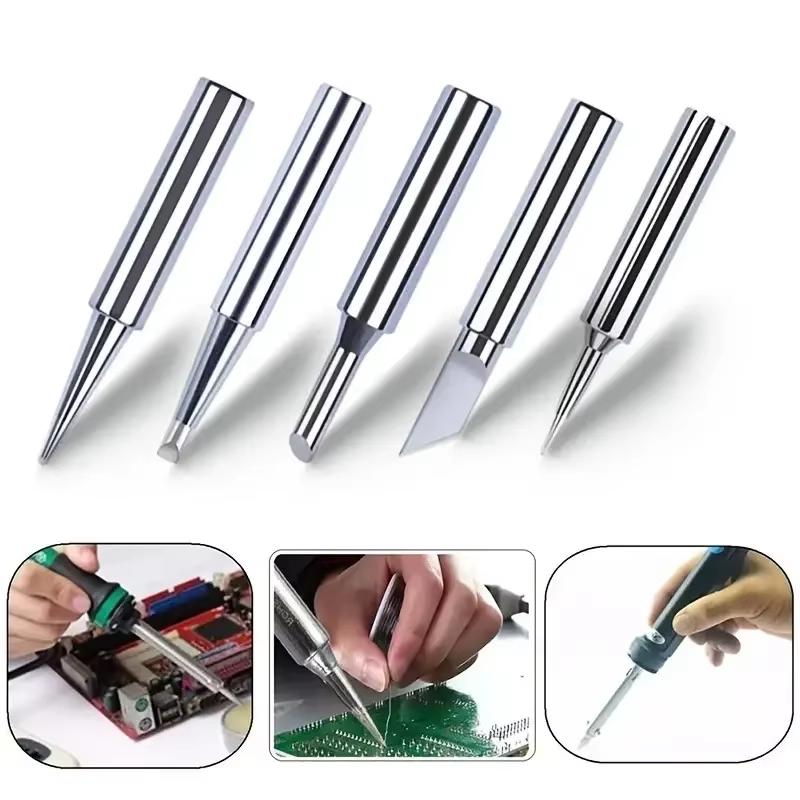5Pcs High-Performance Soldering Iron Tips - 900M Pure Copper, Durable & Long-Lasting