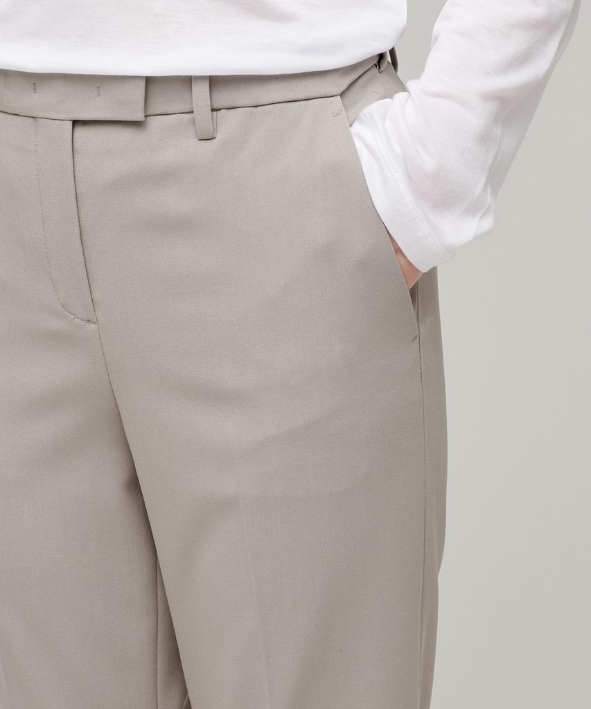 MUSINSA STANDARD WOMAN Women'S Slim Straight Hidden Elastic Waist Slacks [Light Beige]