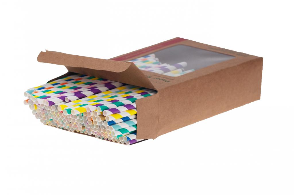 TG55984 PAPER STRAWS 200 PCS colorful eco 20cm 5mm