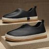 New Summer Men's Leather Moccasins Fashion Black Slip-on Men Casual Shoes Comfortable Flat Man Loafers Leisure Hey Dude Shoes