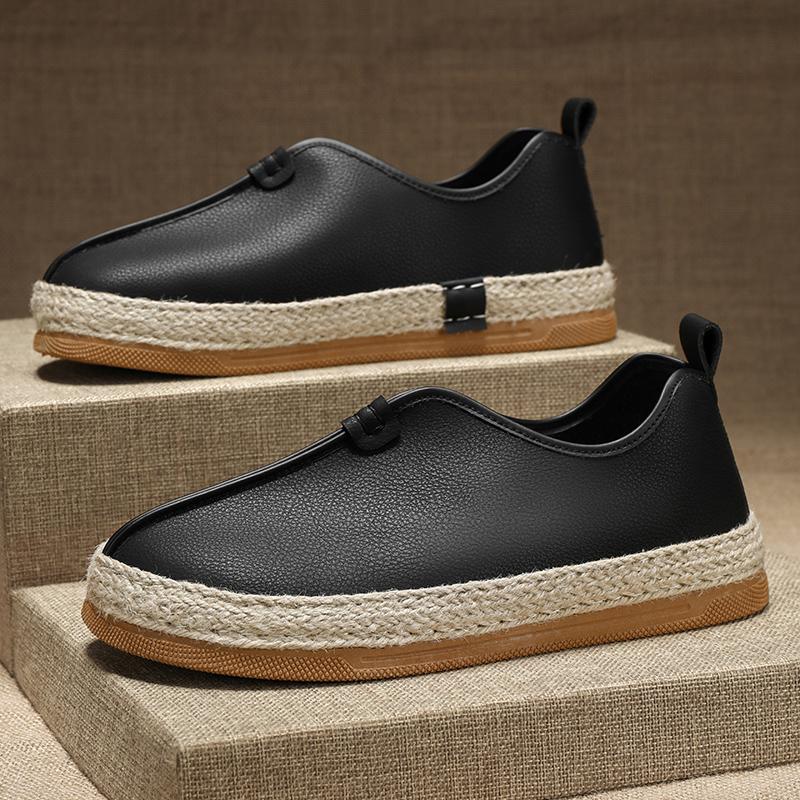 New Summer Men's Leather Moccasins Fashion Black Slip-on Men Casual Shoes Comfortable Flat Man Loafers Leisure Hey Dude Shoes