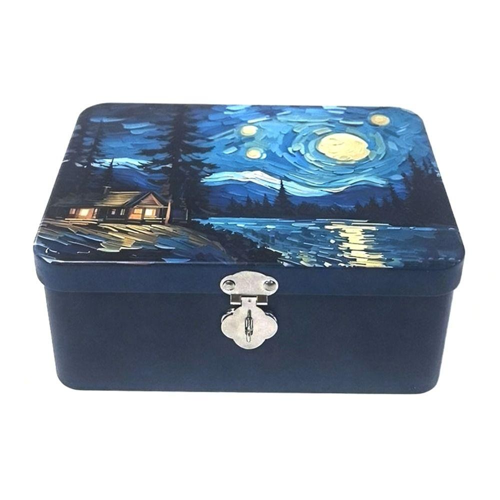 Password Lock Tinplate Box Large Size Password Lock Box Organizer Box Storage Box  Personal Items