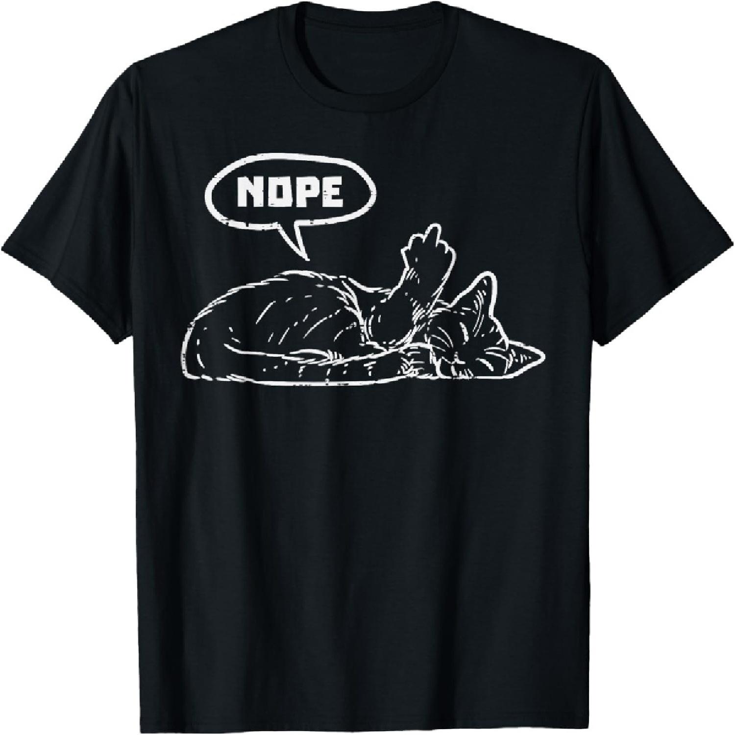 Cat Nope Finger Funny Lazy Kitten Feline Animal Lover T-Shirt XXXXXL разноцветный