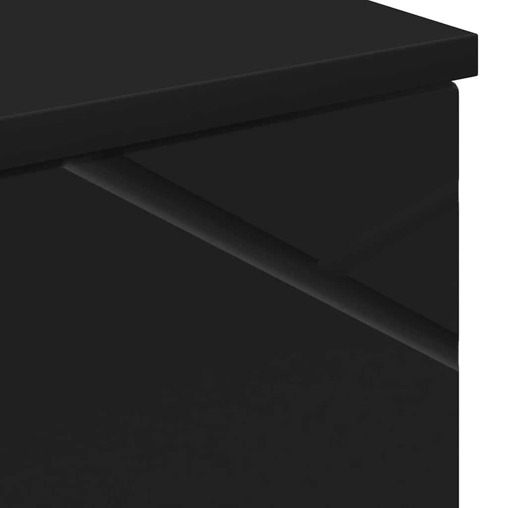 Bathroom Storage Cabinet with Door Black 30 x 35 x 192 cm