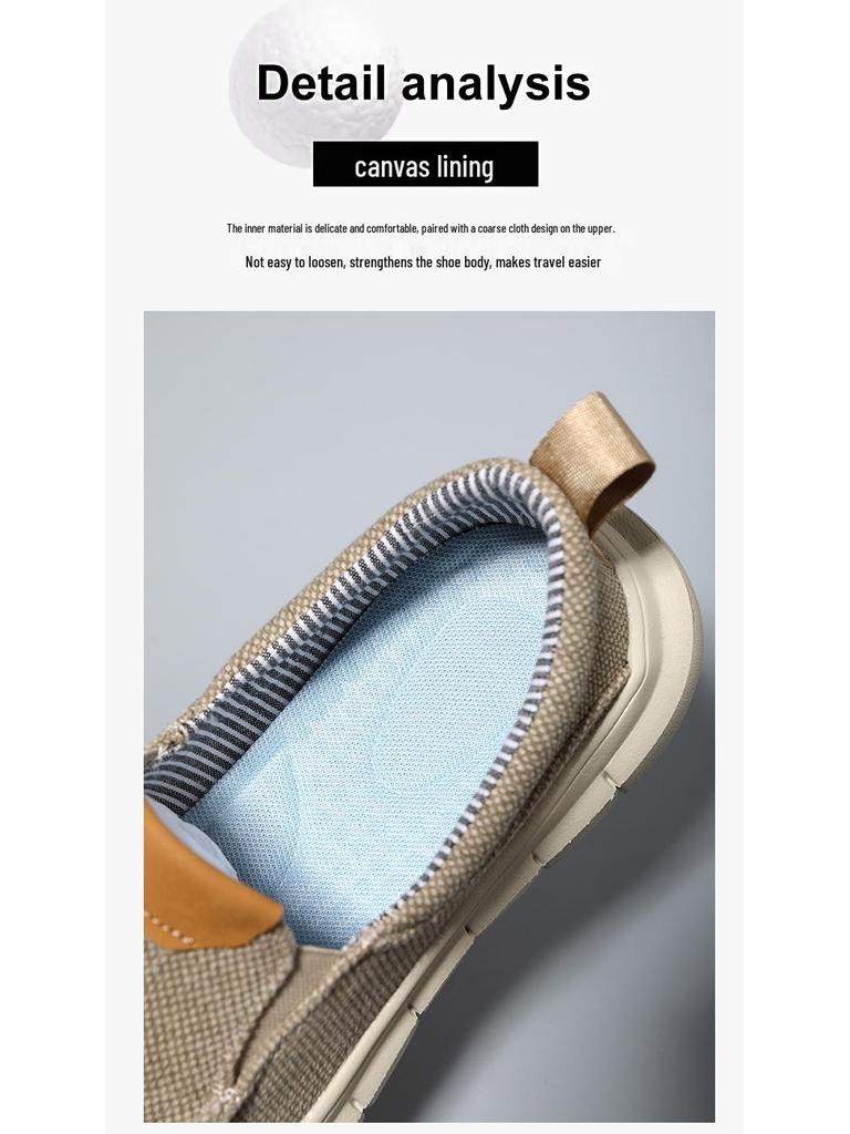 Men's Breathable Slip-On Canvas Shoes, Odor-Resistant and Lightweight, Casual Sports Driving Shoes, Plus Size 47