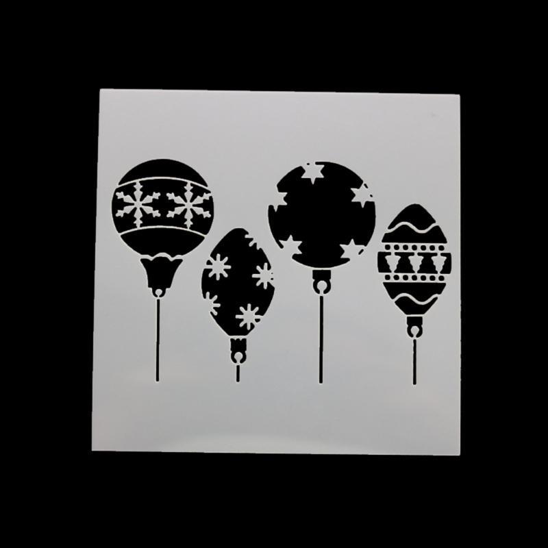 652F 7 Pcs Baking Mesh Christmas Stencil Baking Decorating Tool Gift for Baking Lover