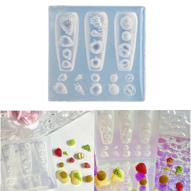 Silicone Nail Art Mold Accessory Molds Food Theme 3D Nail Decorative Mold Silicone Texture Great for Various Nail Types