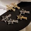 Y2K Silver Metal Hollow Star Hair Clips for Women Vintage Sweet Cool Pentagram Side Hair Grip Barrettes Hair Accessories