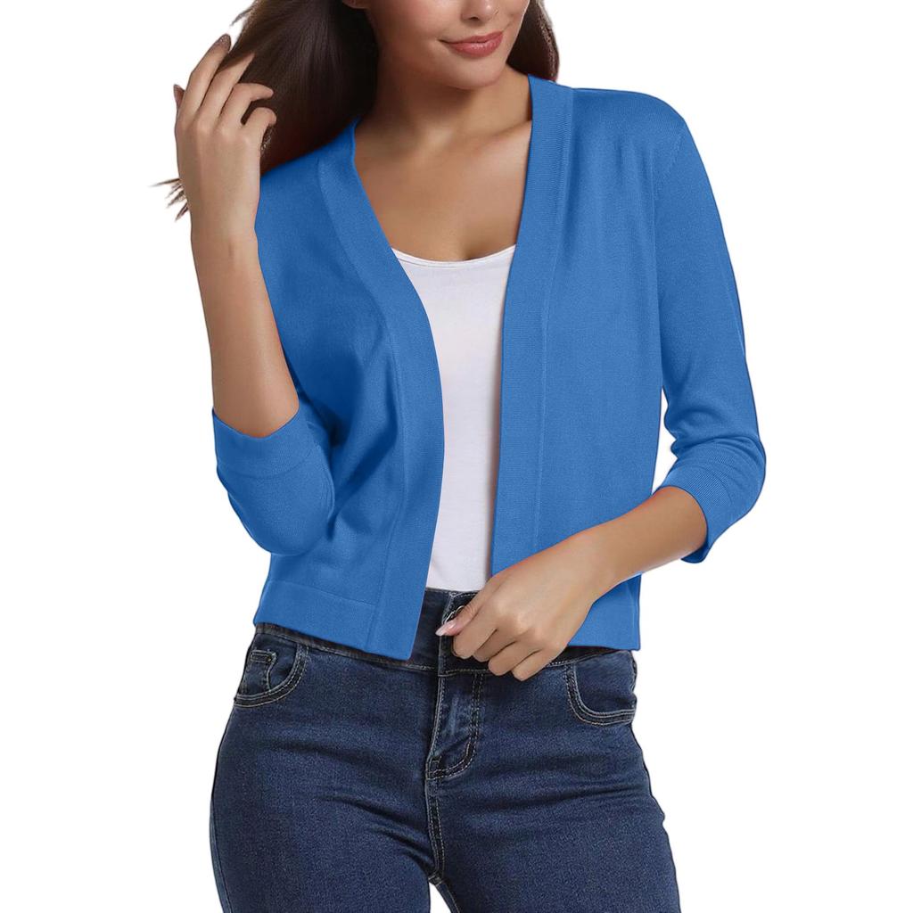 Women's Fashion Versatile Short Jacket Knitted Cardigan Colour Tops