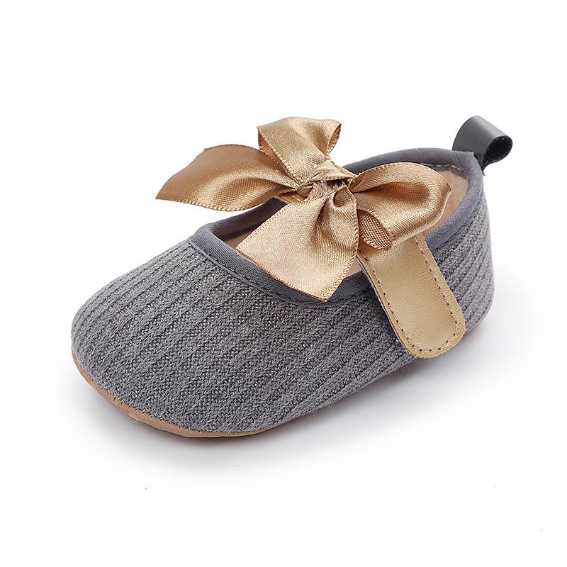 Comfortable Baby Bowknot Shoes with Magic Tape, Super Soft for Newborns and Toddlers Aged 0-1 Year