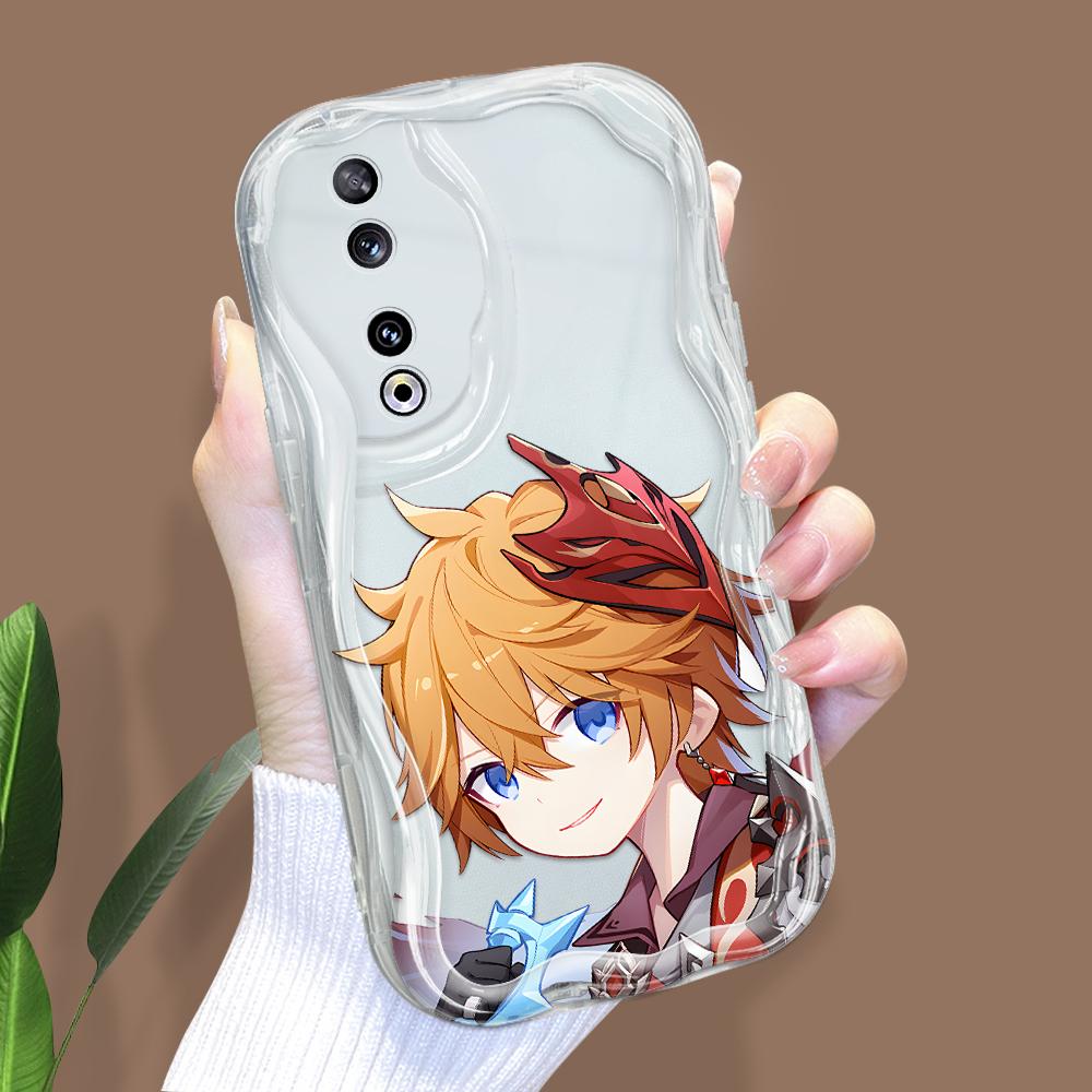 Cute Cartoon Pattern Cream Texture Casing Wavy Edge Soft Silicone Cover Phone Case for Huawei Honor Infinix Tecno iPhone
