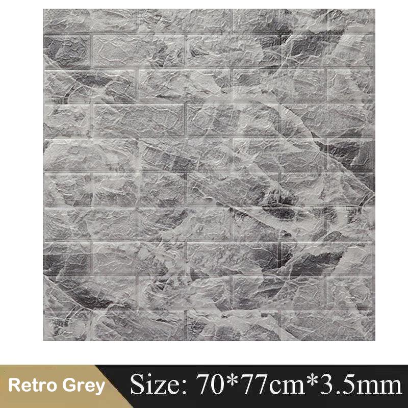 10Pcs 77*70cm 3D Wall Stickers Faux Brick Bedroom Home Decor Waterproof Self Adhesive Living Room Wallpaper