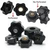 5PCS  Plum Hand Tighten Nuts Handle Thread Star Mechanical Black Thumb Nuts Clamping Knob Manual Nuts M4 M5 M6 M8 M10