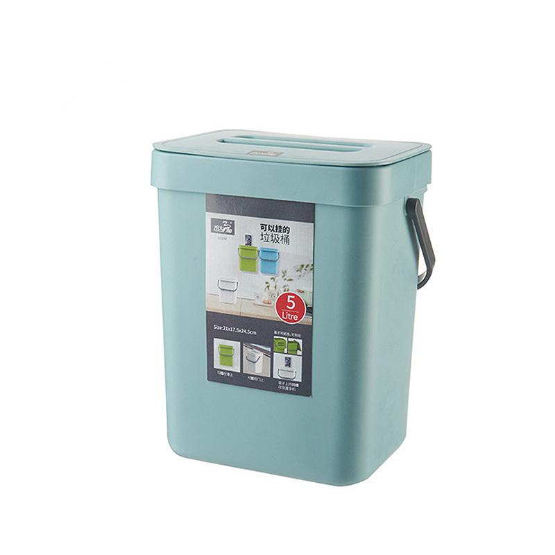 5L Kitchen Trash Can Wall Mounted Hanging Trash Bin With Lid Garbage Can For Cabinet Under Sink Waste Garbage Compost Bin Trash