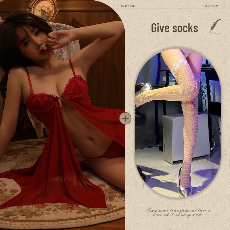 

Ночное искушение Сексуальное кружевное нижнее белье - Поддерживающее, Прозрачное, Пижама с разрезом Large (120-160 lbs)