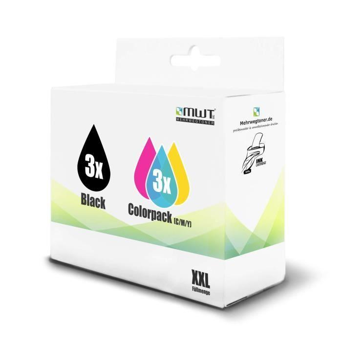 Cartouches d'encre - MEHRWEGTONER - PG510 CL511 - 6 pièces - Compatible Canon - Multicolore et Noir