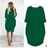 Women's Casual Loose Pocket Long Sleeved Chubby Girl Dress