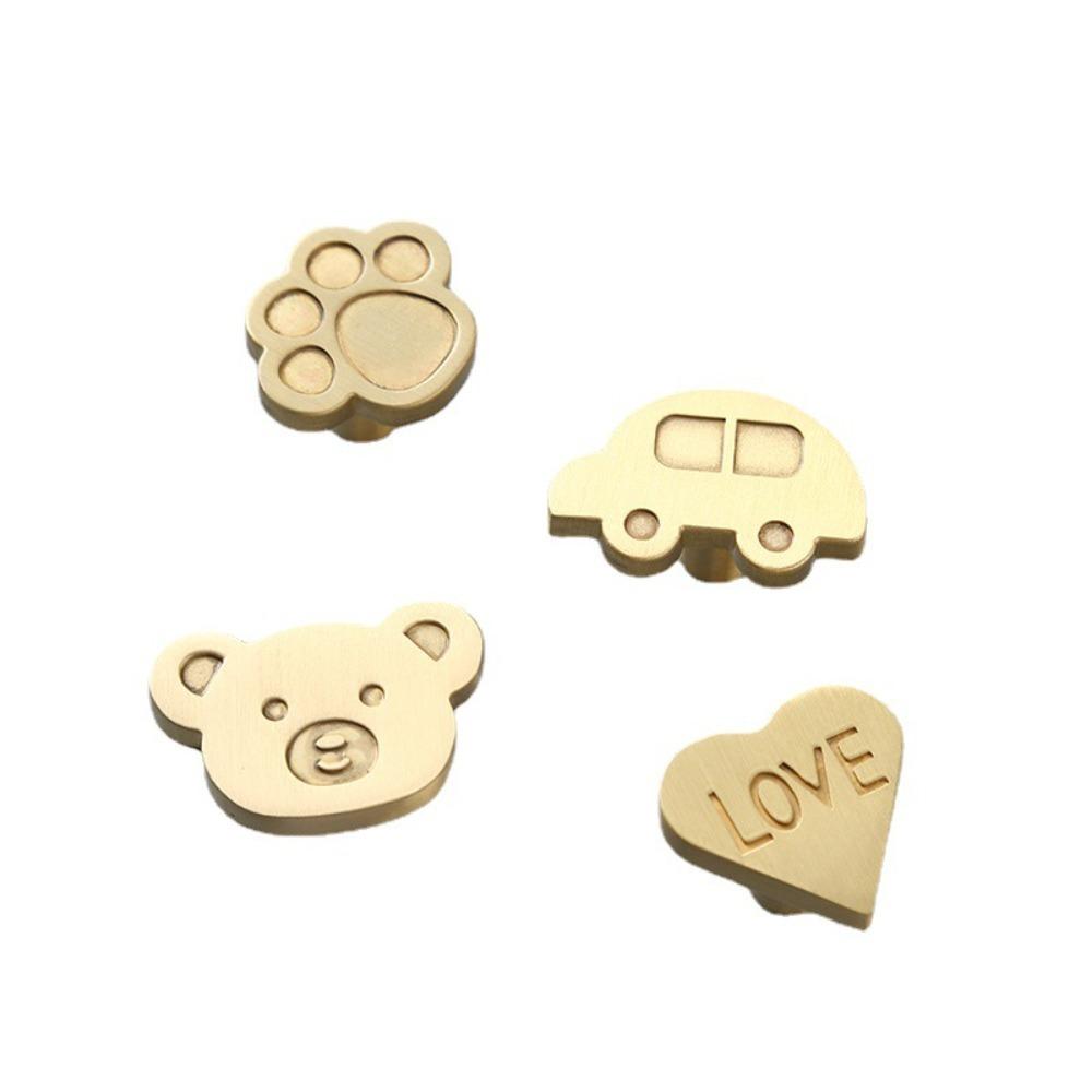 Cat's Paw Bear Furniture Handles Brass Cabinets Drawers Knobs Cartoon Door Handles  Bedroom