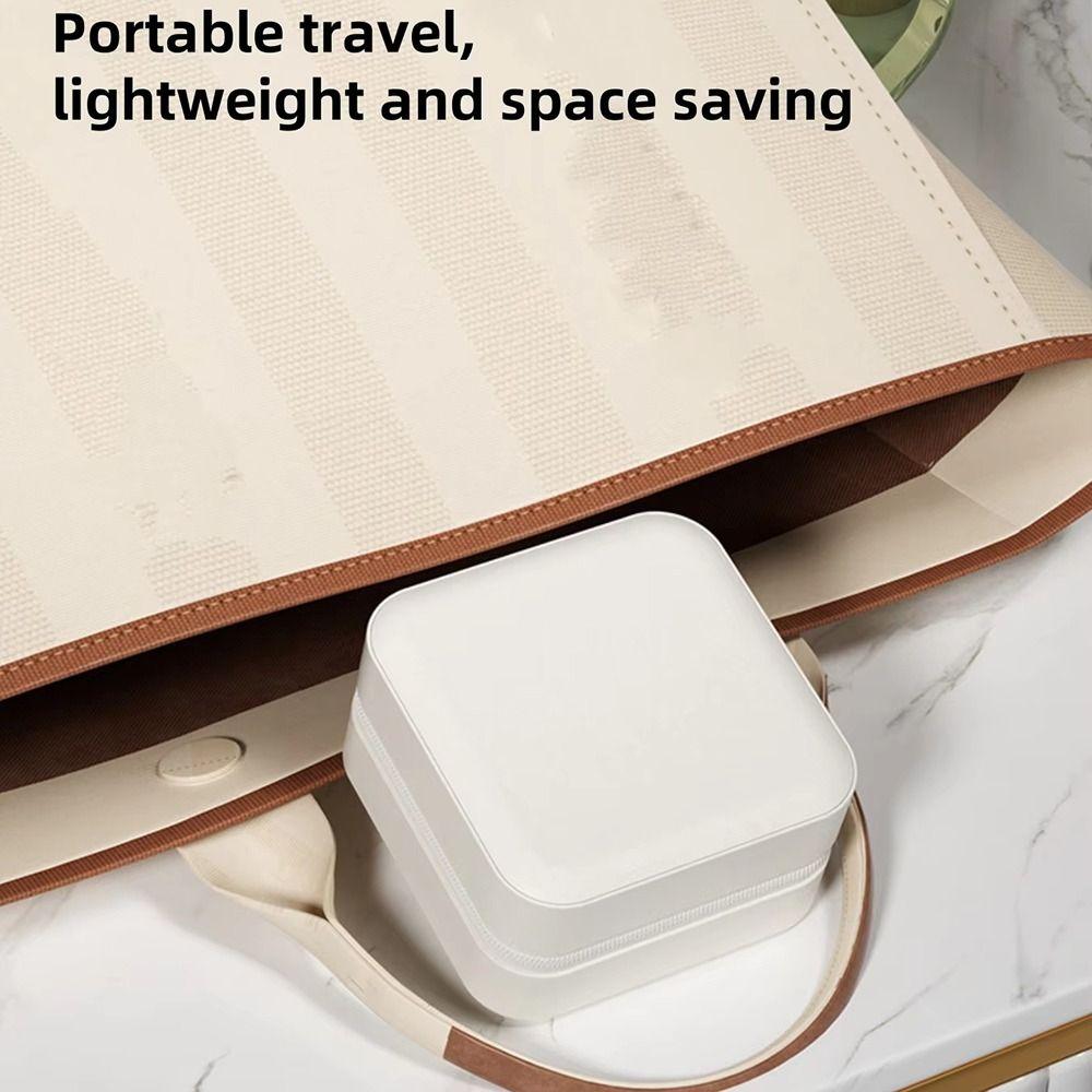 Portable LED Lighted Earrings Case Large-capacity Divided Necklace Tray Travel Organizer