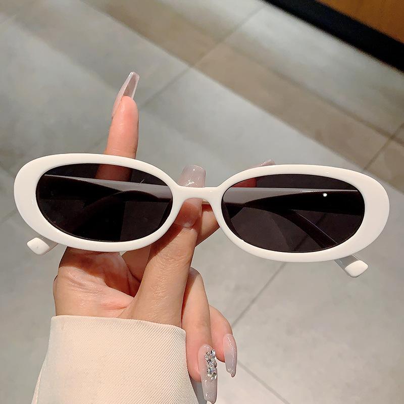 Classic Vintage Oval Sunglasses Women For Men Sun Glasses Luxury Brand Designer Punk Popular Hip Hop Milk Cow Eyeglasses Uv400
