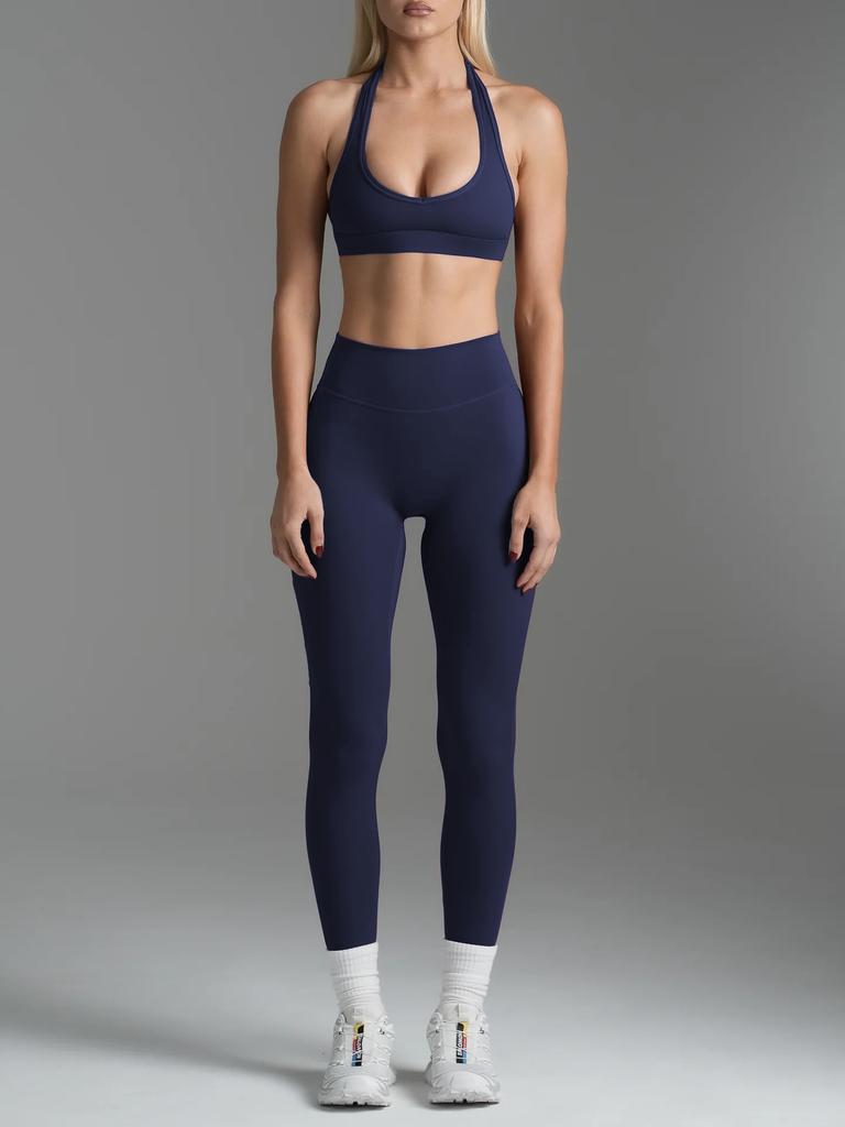 Show chest, neck, sexy back, sports yoga suit, women's fitness, sports leggings, Pilates two-piece set