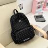 Schoolbag Vintage Polka Dot Backpack Niche Student School Bag Large Capacity Campus Commuter Casual Versatile Daily Class Backpack