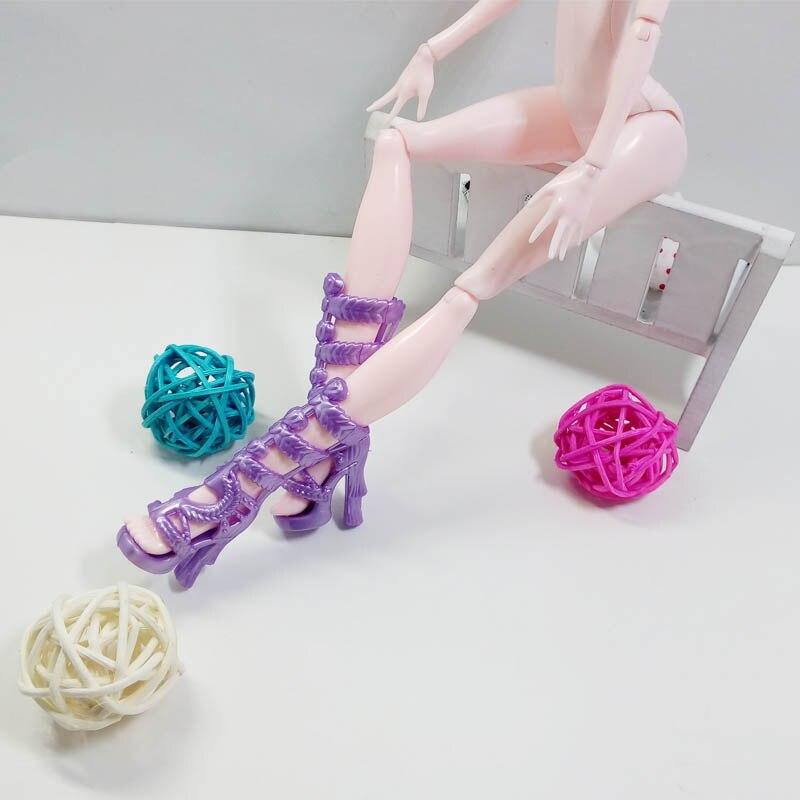 5 par/parti Mote Barn Barn Baby Leker Dukketilbehør Høyhæl Støvler Sko For Monster High Dukker For 1/6 BJD Dukke