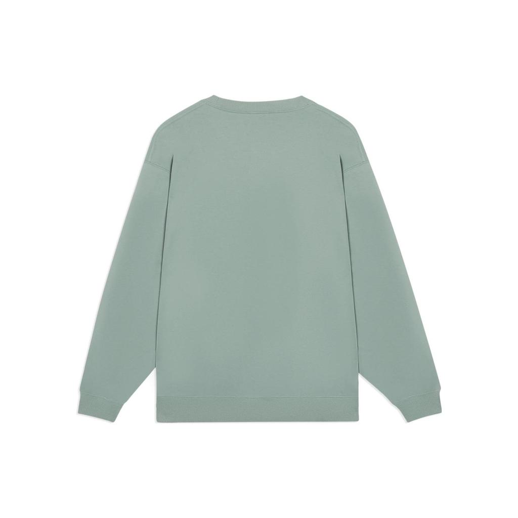 Li-Ning Badfive Series Logo Print Solid Color Crew Neck Pullover Sweatshirt Unisex Tops Matcha AWDSH15-1