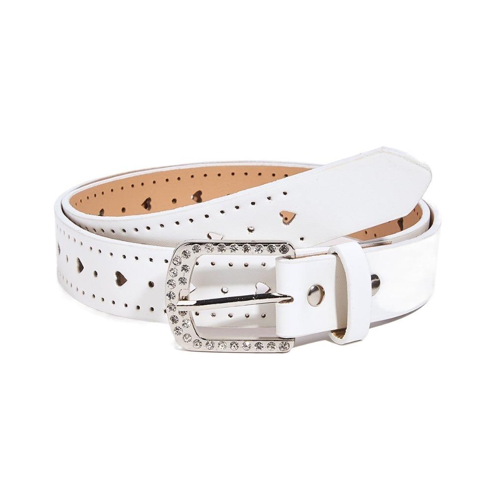 Love Heart Y2K Wide Belt Jeans Decor PU Leather Waistbands Retro Rhinestone Waist Belt  Ladies