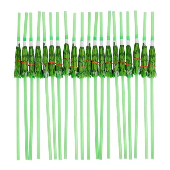20Pcs Party Straws Hawaiian Style with Umbrella Coconut Palm Design Disposable Party Straws Perfect