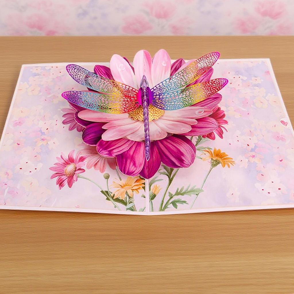 3D   Series Bouquet Folding Greeting Card, Paper Sculpture Flower Festival Blessing Gift