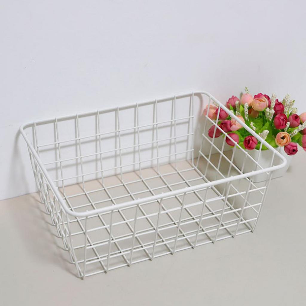 Freezer Basket Rust Proof Large Capacity Iron Storage Bin for Refrigerator Fruits Snacks Drinks
