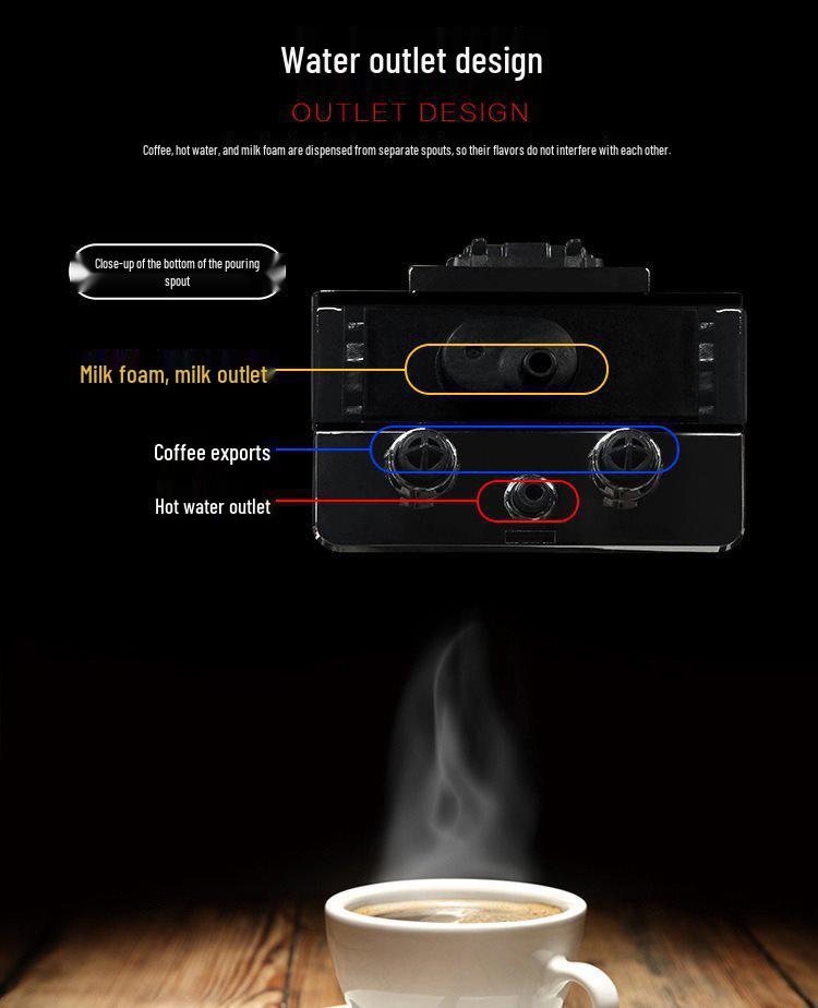 110V Italian Commercial Fully Automatic Coffee Machine - Freshly Ground, Steam Type for Office Use