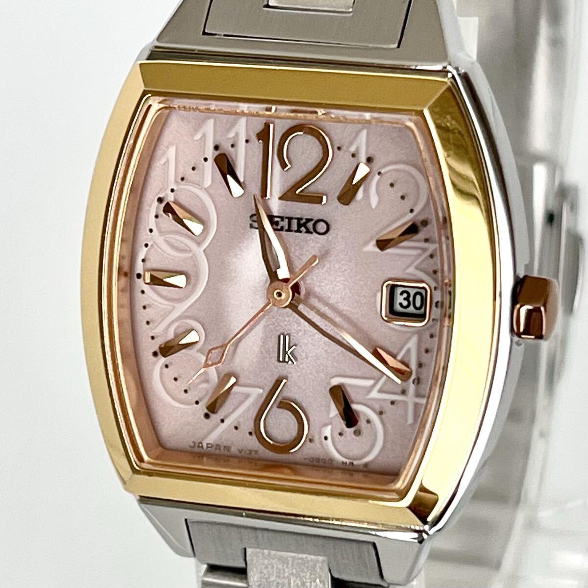 Used [In operation] Polished SEIKO LUKIA women s watch solar good condition pink dial gold s2397