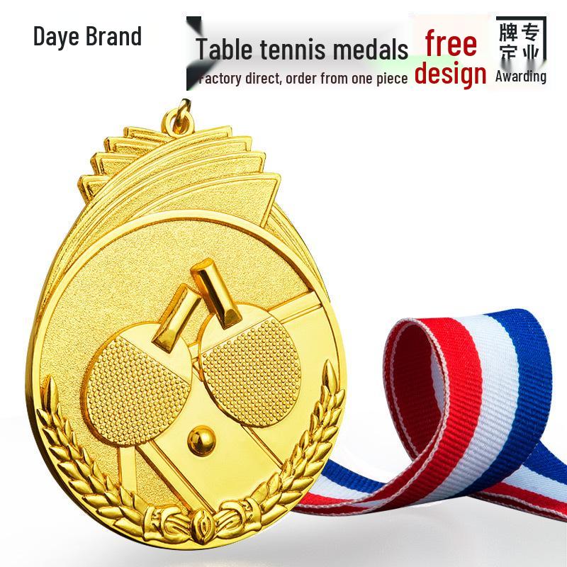 Custom Table Tennis Medals: Gold, Silver, Bronze Hanging Awards for School Sports Meet See Details
