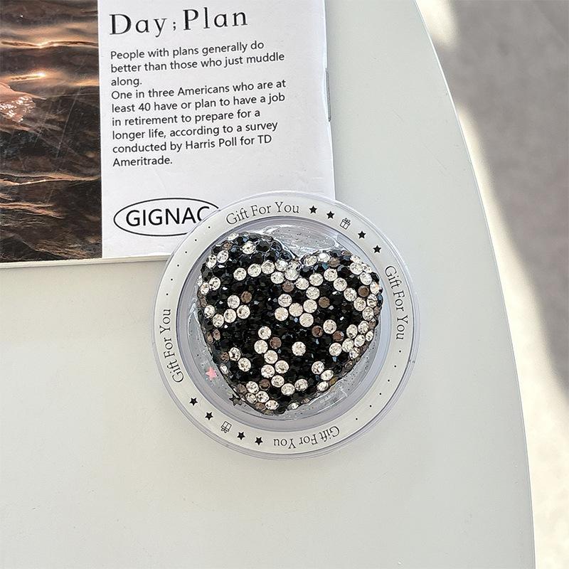 Colorful Rhinestone Heart Phone Holder: Magnetic Magsafe, Desktop Stand, Finger Ring, Portable Airbag.