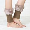 Women Winter Fashion Fur Cuff Toppers Trim Boot Socks Cover Knitted Leg Warmers