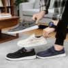 Men's Casual Canvas Shoes Linen Breathable Lazy Shoes Lightweight Galoshes