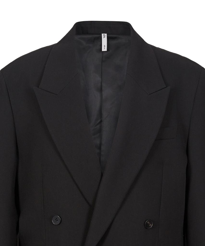 West Grand Boulevard Libre Oversized Wool Blended Double Blazer Black