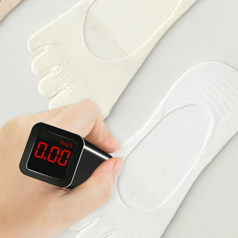 Women's Split Toe No Show Socks Silicone Antislip Grip Breathable Cotton Five Finger Invisible Low Cut Boat Socks