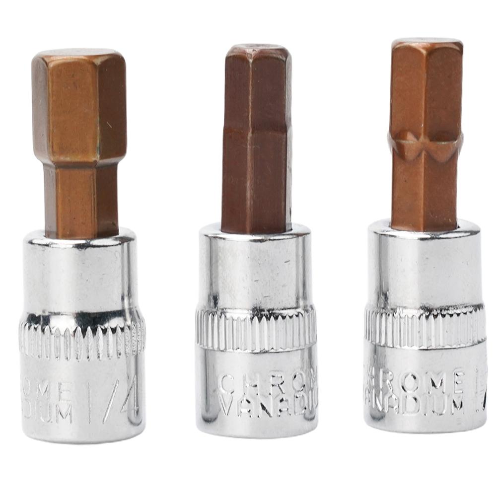 Inner Hex Socket Screwdriver Bit Set with 6pcs H3 H8 Hexagonal Tip Bits