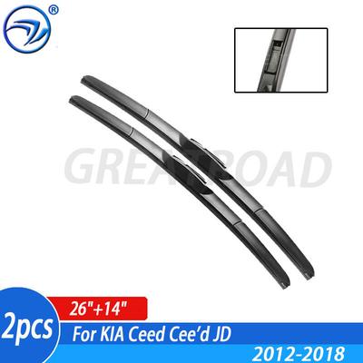 Wiper Front Hybrid Wiper Blades For KIA Ceed Cee'd JD 2012 2013 2014 2015 2016 2017 2018  Windshield Windscreen Window 26"+14"