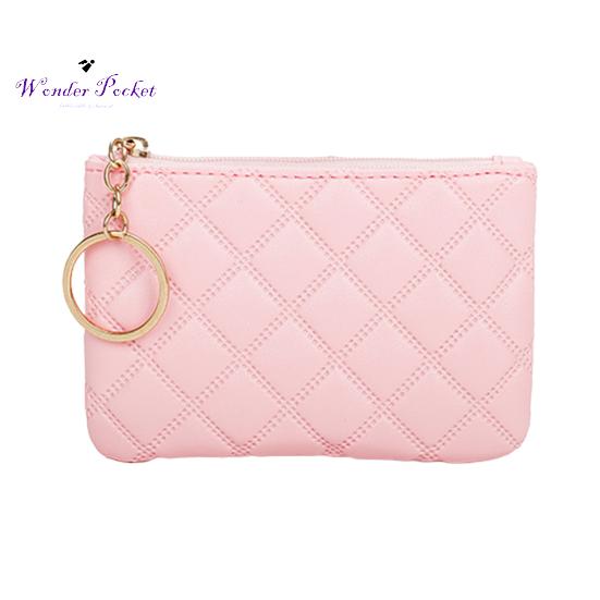 Women Wallet Portable Mini Faux Leather Smooth Zipper Key Ring Cards Holder Solid Color Slim Wallet Coins Purse Adult Sex Wear