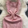 Summer Women Brand Designer Sexy Club Party Halter Print Letter Knitted Sweater Slim Bodycon Mini Short Sheath Dresses