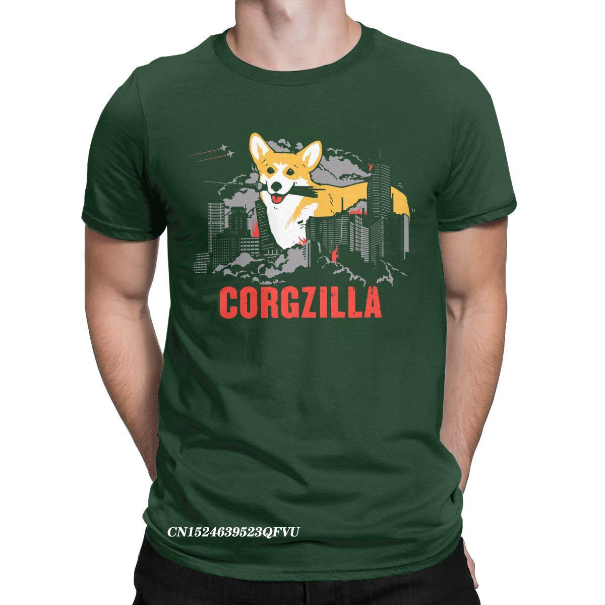 

Мужская футболка CORGZILLA Corgi Dog Pup Fluff Pet Premium Cotton Clothing Funny Harajuku Manga Tees Party T Shirts XXXL лес зеленый